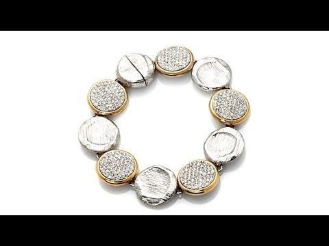 Emma Skye Jewelry Designs 2Tone Round Disc 71/2" Bracelet