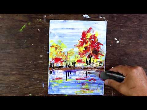 Abstract landscape #07. Painting in acrylics with palette knife.