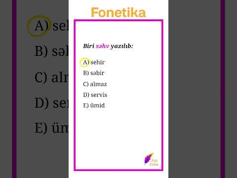 Fonetika. MHM test 39 | Azərbaycan dili - Ana Dilim #anadilim #azerbaycandili #fonetika