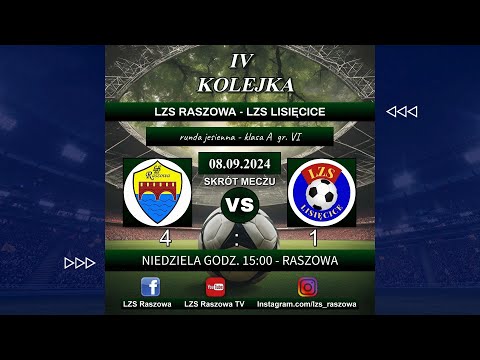 LZS Raszowa - LZS Lisięcice - 4:1 (3:0) - skrót meczu - 08.09.2024 - A-KLASA