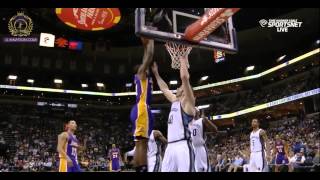 Jeremy Lin and Kobe Bryant running a "fast" break? - Lakers vs Grizzlies