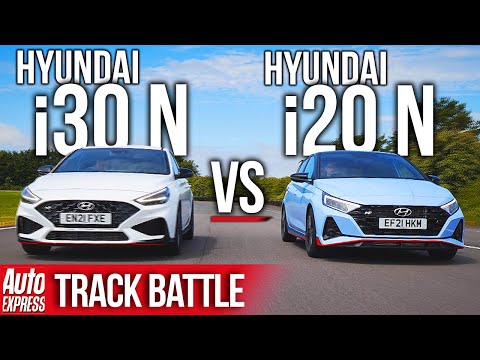 Hyundai i20 N vs Hyundai i30 N: Steve Sutcliffe Track Battle | Auto Express