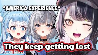 Kobo and Zeta keep getting lost so Shiori always watch their back during their AMERICA Trip
