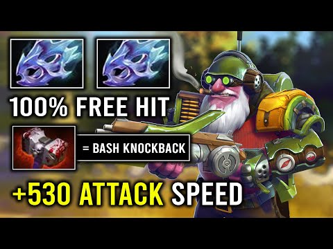 WTF +530 Attack Speed Unlimited Knockback 2x Moon Shard Sniper with Basher Free Hit Dota 2