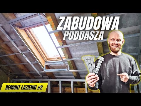 Sufit podwieszany na poddaszu i ścianka kolankowa #łazienka marzeń