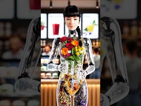 Herbs Juice Girl | Glass robot #youtubeshorts #aianimation #aicontent #aigirl