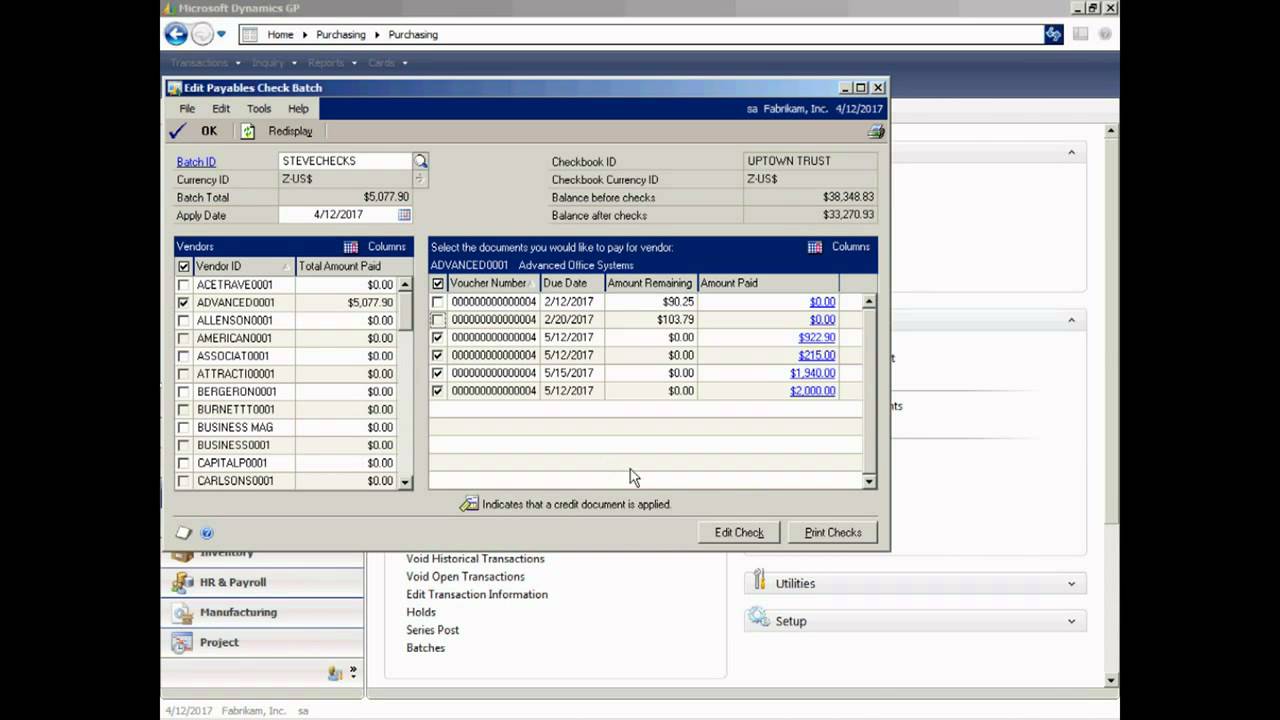 Overview Demo in Dynamics GP