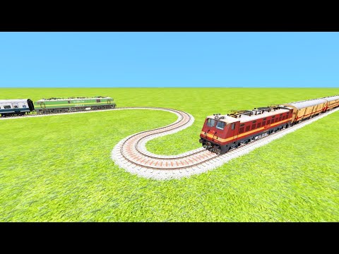 2️⃣ TRAINS HIGHEST SPEED CRAZY ACCIDENT AT WORLD MOST SHARP U TURN RAILROAD | Trains Gaming 2024