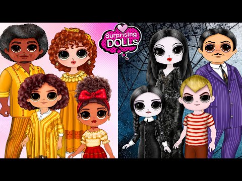 Encanto The Madrigal Family vs The Addams Family Clothes Switch Up - DIY Paper Dolls & Crafts