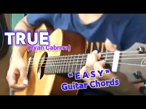 TRUE ( Easy Guitar Chords ) by: Ryan Cabrera * Eb Tuning * with STRUMMING Pattern | JC Guitar