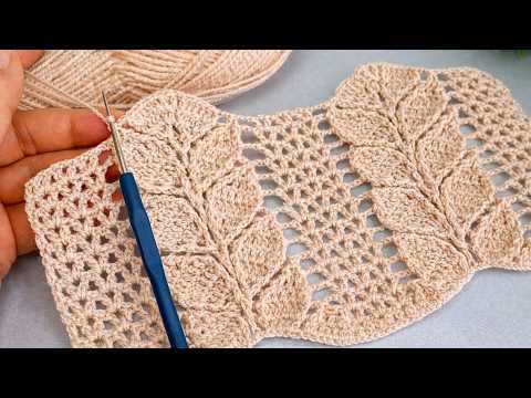You Won’t Believe This Elegant Leaf Crochet Stitch – Only 4 Rows Repeat
