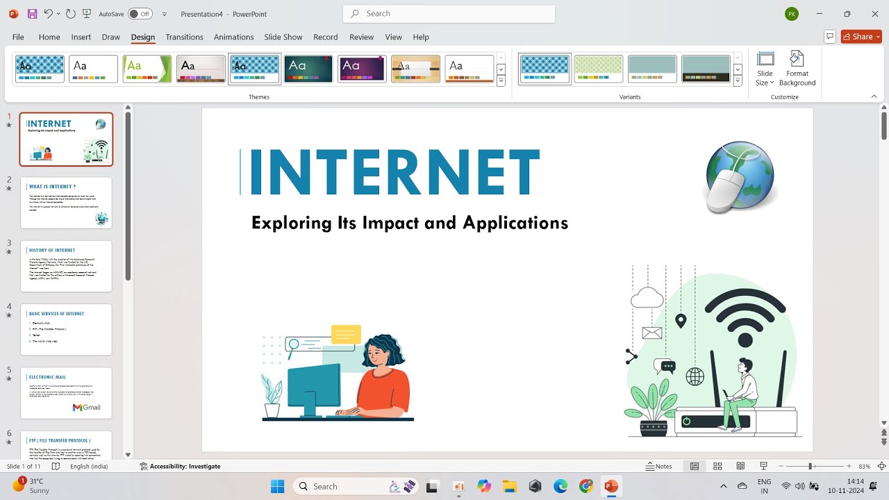 Make a PPT Presentation on INTERNET 🌐 | How to make PowerPoint presentation |