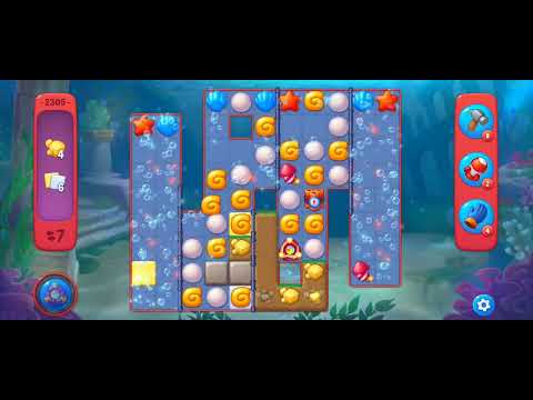 Fishdom Hard Level 2305 (with full seashell [Super Lightning] & double bomb) @choraelmin