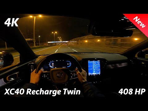 Volvo XC40 Recharge Twin 2023 - Night POV Review in 4K (LED Headlights test, 0-100, Consumption)