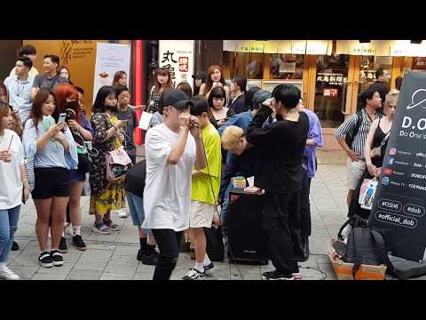 20190628 홍대 오늘 댄스팀 디오비(D.O.B) 버스킹 07 - 박진군 공연중 대형사고ㅎㅎ 공연포스타배부