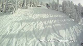 preview picture of video 'Skiing powder Feb 8th 2011 in Steamboat Springs'