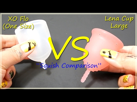 XO Flo vs Lena Cup (Original) Lg "Squish Test" - Menstrual Cup