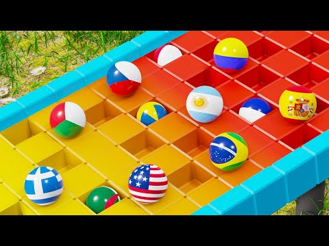 Marble Race Survival - Countryballs Marble Race 3D (35 Countries)
