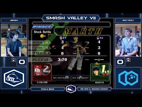 Smash Valley VII Melee Singles - JBash (Marth) vs Battery (Falcon) - Pools Winners