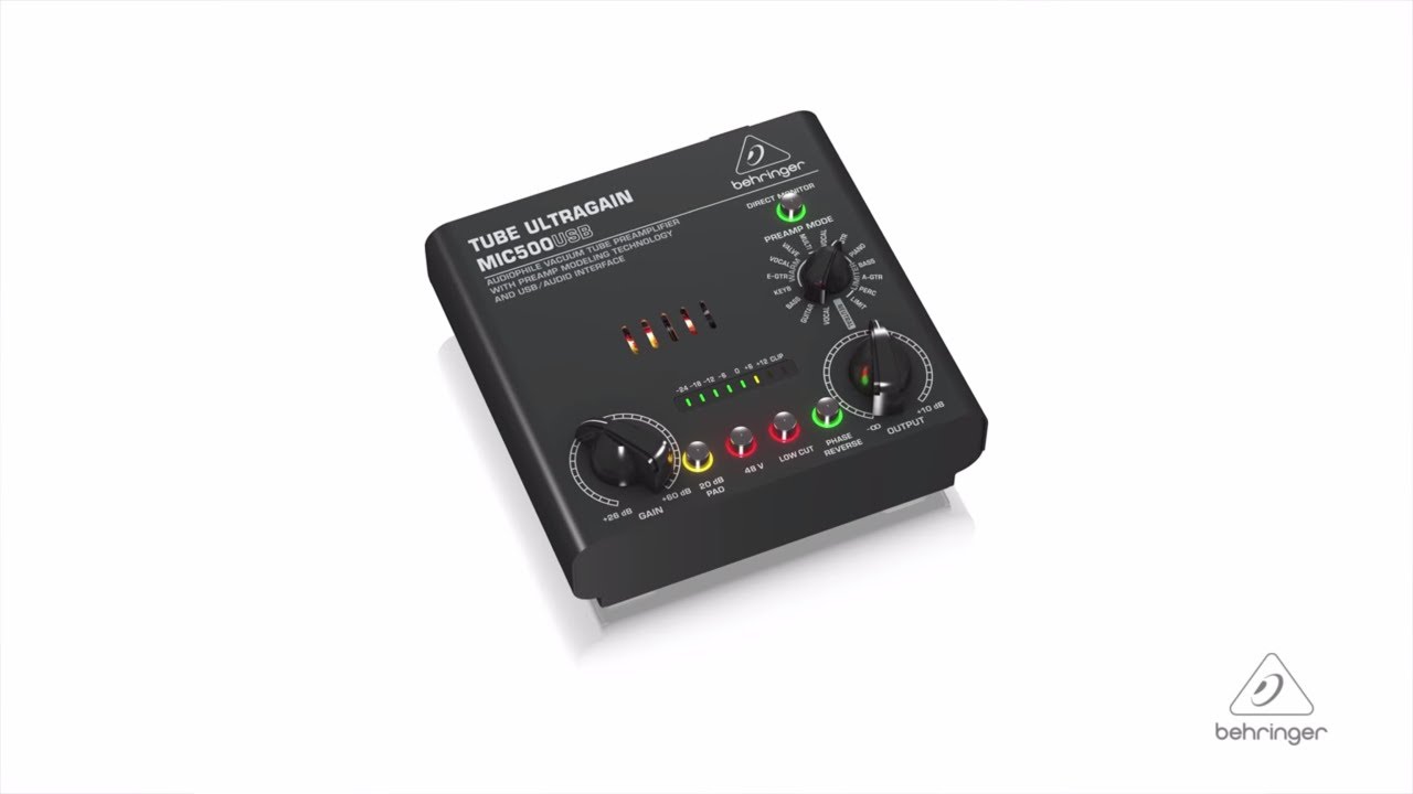 Behringer MIC500 USB Tube Ultragrain USB Microphone Preamp