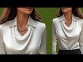 Sew A Stunning Draped Neckline Blouse ️ Easy DIY Pattern Chic Sewing Tutorial