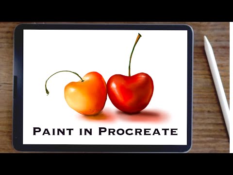 How to draw Cherry in Procreate | Cherries Painting Tutorial in | iPad Painting Tutorial|The Pro Art