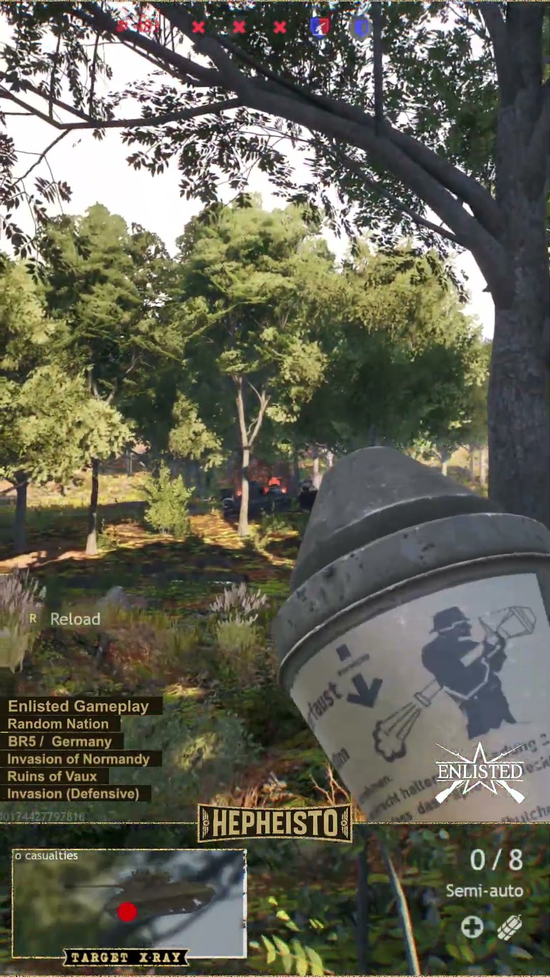 Paratrooper eliminates Tank M26-99 with Panzerfaust 100