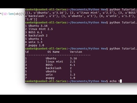 Python Tutorial Fetch Data And Display Data From Sqlite3 Database In Tabular Format