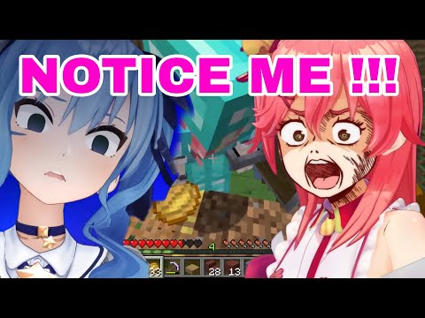 Hoshimachi Suisei Ignored Overly Attached Miko | Minecraft [Hololive/Sub]