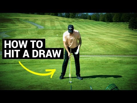 Part of a video titled How To Hit A Draw In Golf (Easy Drill) - YouTube