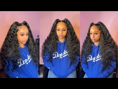HOW TO: TWO PONYTAIL HALF UP HALF DOWN QUICKWEAVE