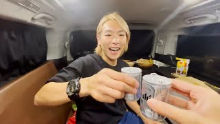 キャンピングカーで尾道ラーメン作って乾杯!最高!【ジョーブログが消した動画】