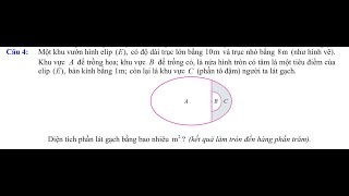 SỞ NINH BÌNH LẦN 3: Tính diện tích lát gạch giới hạn bởi hình Elip và đường tròn