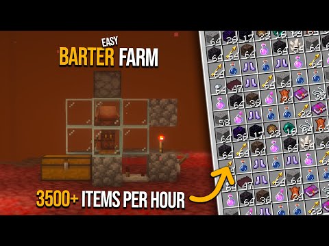 Easy Piglin Trading Farm | 3500+ Items per hour!