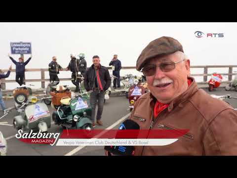 Hunderte Vespiti rollten zum 75jährigen Jubiläum des Zweirad-Mythos Vespa nach Zell am See