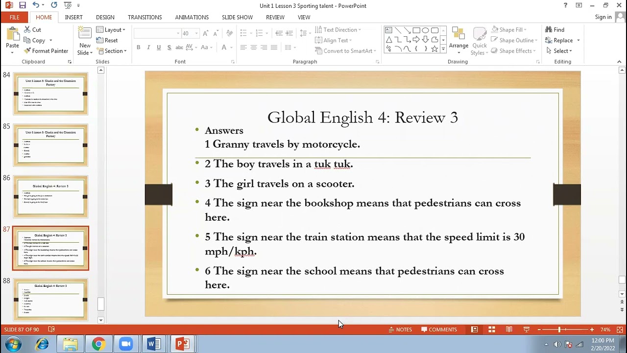 G4 - English - Unit 6 - Review 3