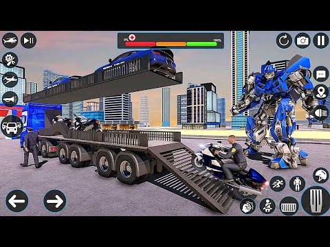 US Police Car Robot Airplane Transportation Simulator Game - Android iOS Gameplay