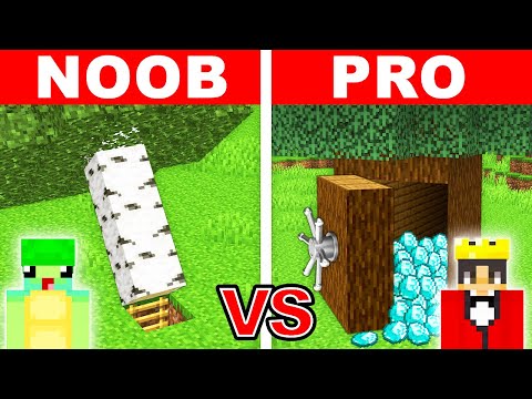 NOOB vs PRO: SECRET TREE HOUSE Build Challenge in Minecraft!