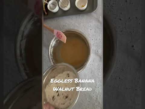 Eggless Banana Walnut Cake.