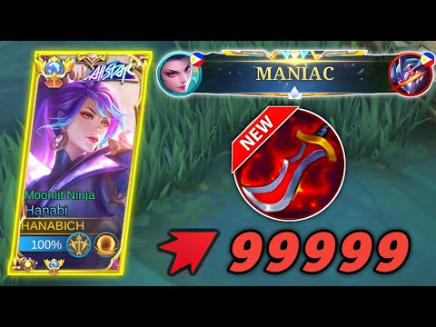 THANK YOU MOONTON FOR NEW HANABI ONE SHOT BUILD!! MANIAC! | hanabi best emblem set build 2023 | MLBB