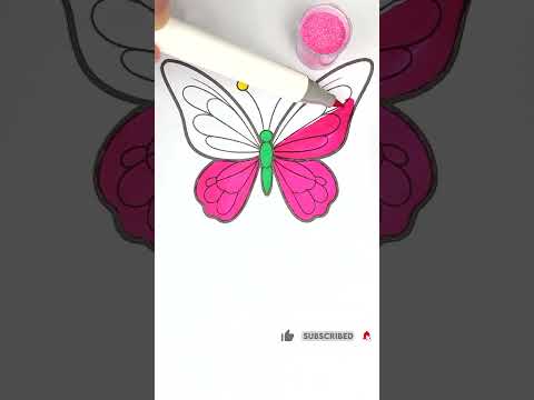 Pink butterfly ❤️🦋❤️Glitter Art🎨 #glitter #glitterart #butterfly #pink