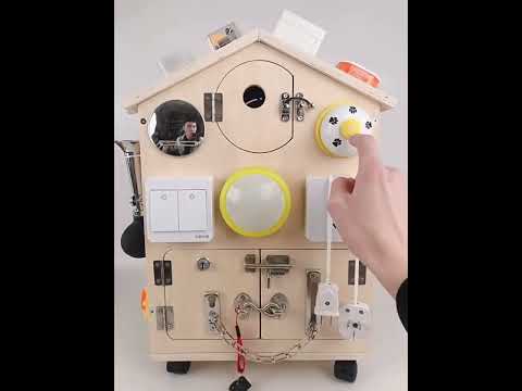 A-蒙氏忙碌屋百寶箱diy萬向輪方向盤忙碌屋早期教育玩具忙碌房子(影片必看)