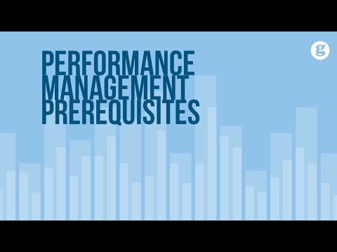 Performance Management Prerequisites
