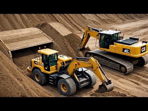 Caterpillar 6015B Excavator Loading Trucks Non Stop For 3 Hours