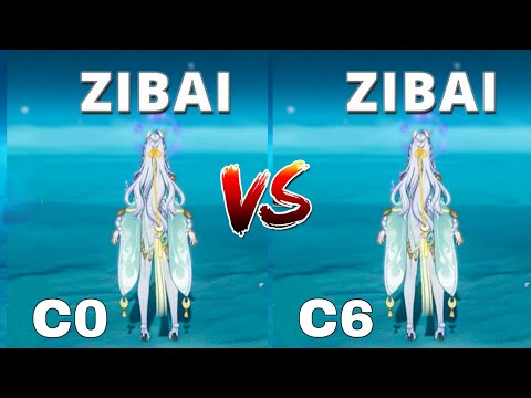 C0 ZIBAI vs C6 ZIBAI " is C6 worth it?? | Genshin impact 6.3 leak ZIBAI gameplay 