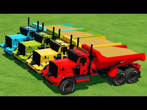 LOAD AND TRANSPORT TRITICALE WITH TLX PHOENIX TRUCKS & OLD HARVESTERS - Farming Simulator 22