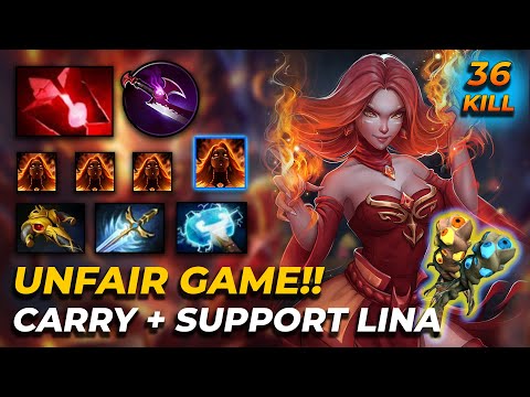Unfair Build LINA with 36 KILL!! - DoTA 2 [Watch & Learn]