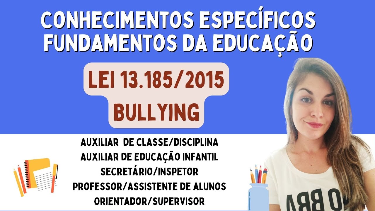 Aula - Bullying - Lei nº 13.185/2015 (Conhecimentos específicos - fundamentos da educação)