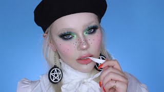 full face makeup tutorial / kat von d divine collection / blue green smokey eye | itslikelymakeup