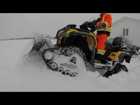 Can Am Outlander with Apache 360 Tracks - Click n' Go 2 Plowing DEEP SNOW